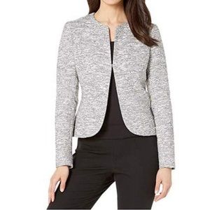 Anne Klein NWT Tweed Jacket Size 6 Collarless Hip-Length ✅